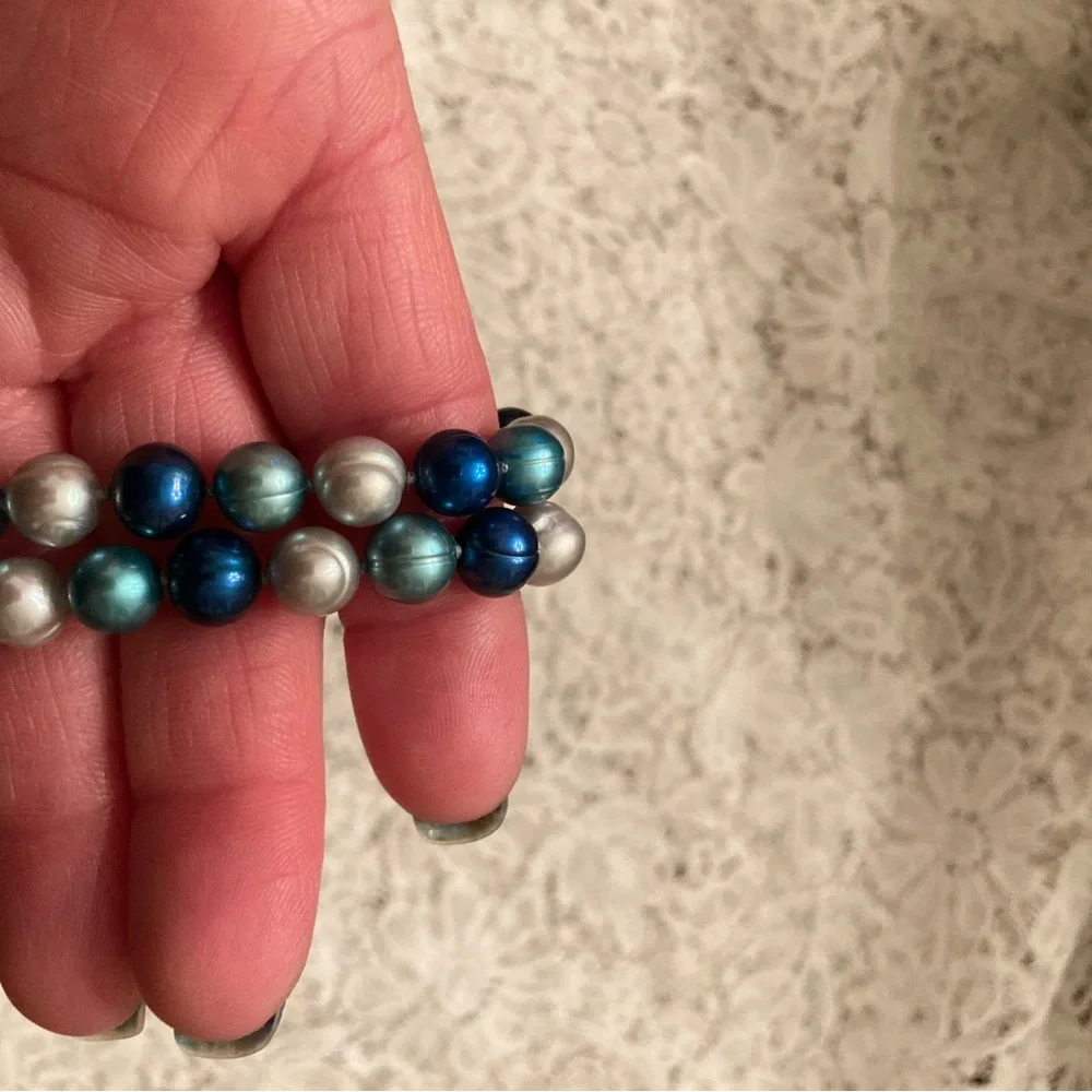 Honora Pearls BLUES 20” Multicolor Pearl Necklace GORGEOUS BLUE MOON COLLECTION - Picture 8 of 8